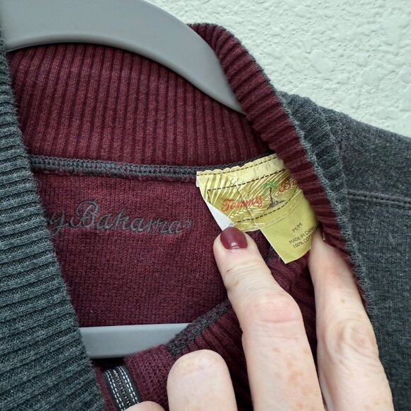 Tommy Bahama Flipshore Half Zip Reversible Pullover Sweatshirt Mens size Medium - Picture 2 of 6